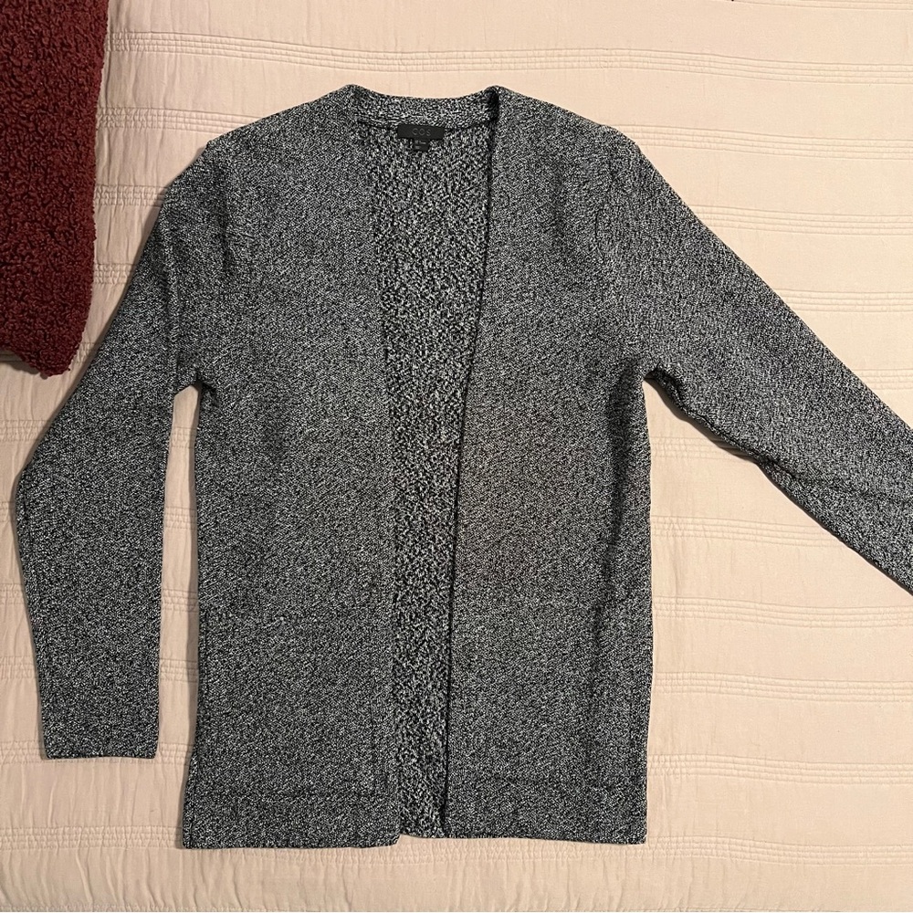 COS Charcoal Women's Cardigan Linen Cotton Structured